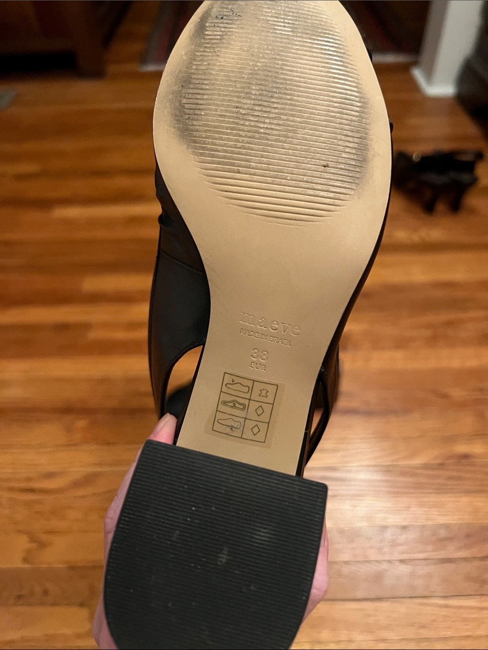 Anthropologie Black Leather Slingback Mules with Bow Accent - Picture 3 of 3